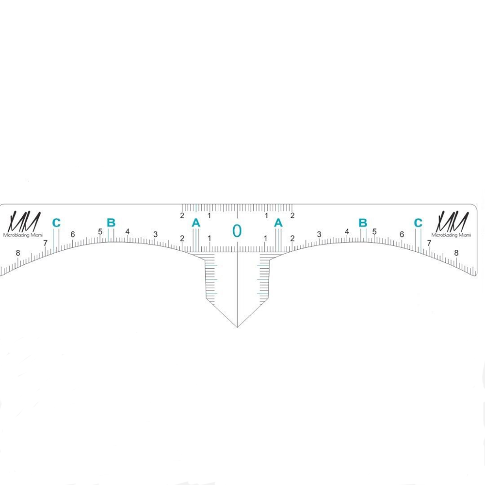 Microblading Miami Eyebrow Measuring Ruler Sticker